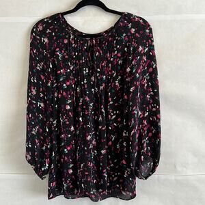 Joie 100% Silk Blouse Size S Long Sleeve Pleated Casual Office Whimsigoth